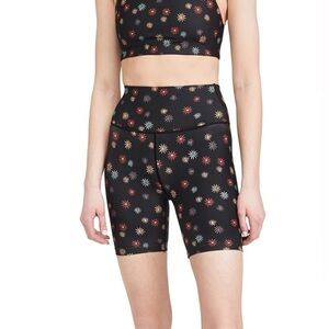Splits59 Ava High Waist Floral Bike Shorts Women’s XS Black Multicolor